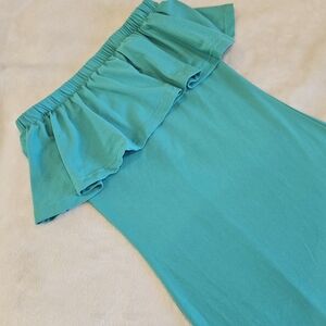 Elegant Teal Long Sleeve Dress